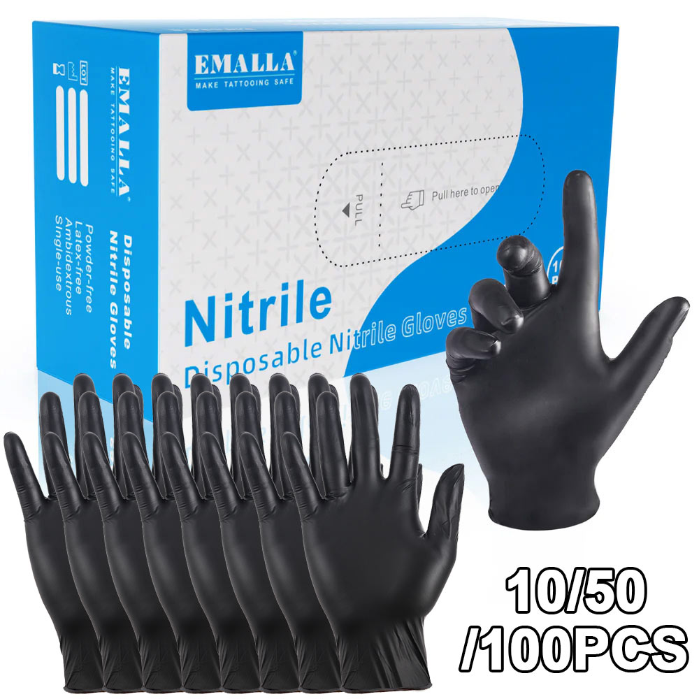 Disposable Gloves Nitrile - 100/50/10PCS Einweg Nitril Tattoo Handschuhe S/M/L/XL