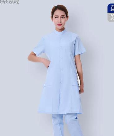 Medical Lab Gown - Arzt Uniform Sommerkleid Blau Zahnmedizin Tuch