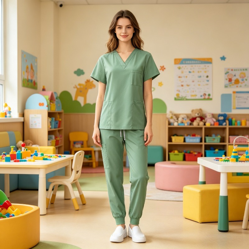 Medical Lab Gown - Unisex-Handwaschbare Kleidung, Kurzärmelige OP-Kittel, Pflegekittel, für