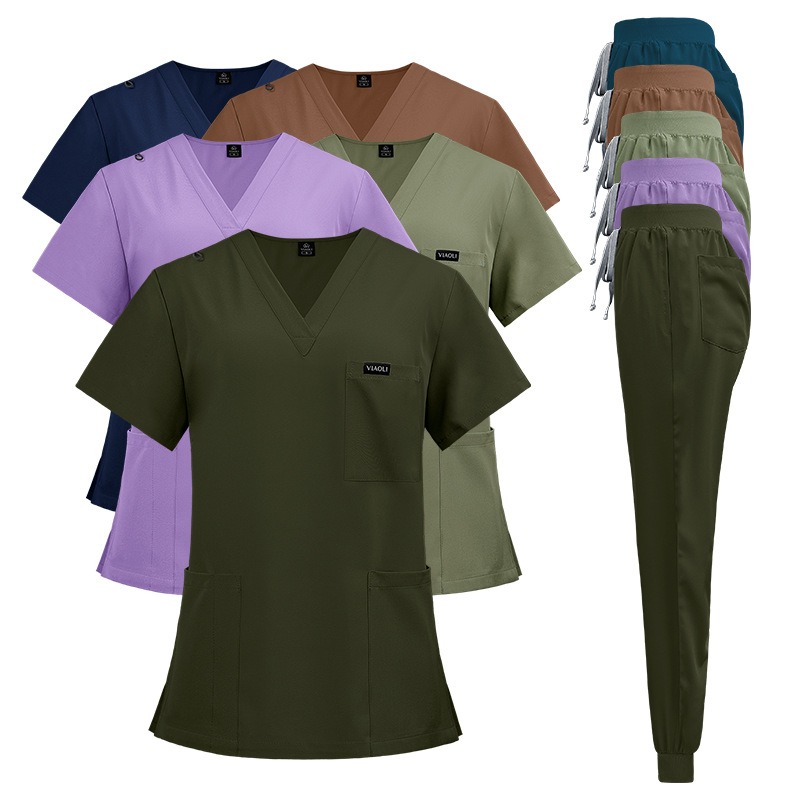 Medical Lab Gown - Unisex-Kurzarm-OP-Kittel-Set, Uniformen für Hautpflege- und Operationssaal-Medizinpersonal,