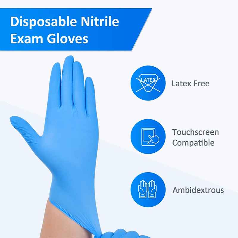 100 Stück blaue Nitril-Einwegh – Disposable Gloves Nitrile Bewertung und Preis