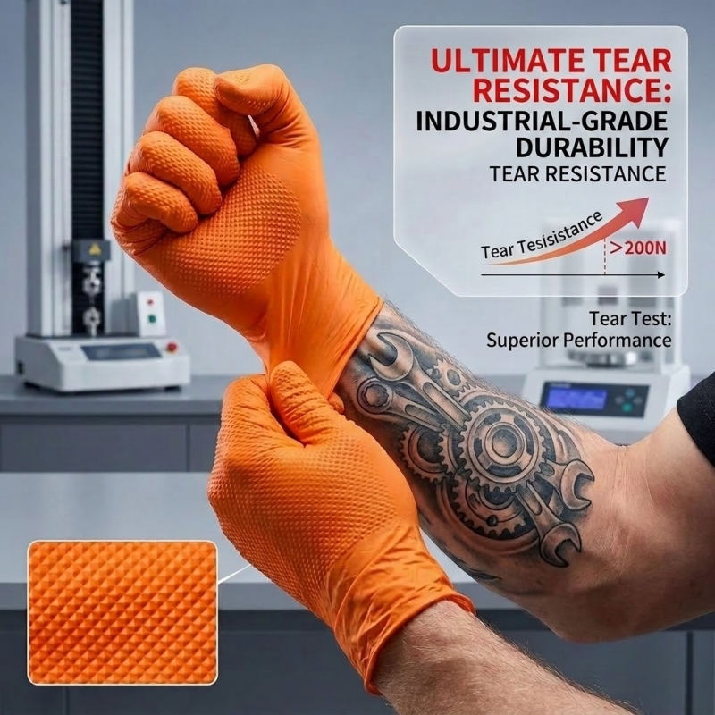 Hochbelastbare orangefarbene N – Disposable Gloves Nitrile Bewertung und Preis