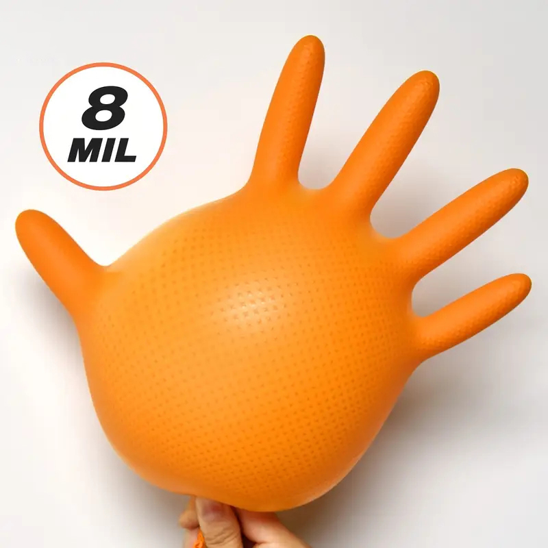 Hochbelastbare orangefarbene N – Disposable Gloves Nitrile Bewertung und Preis