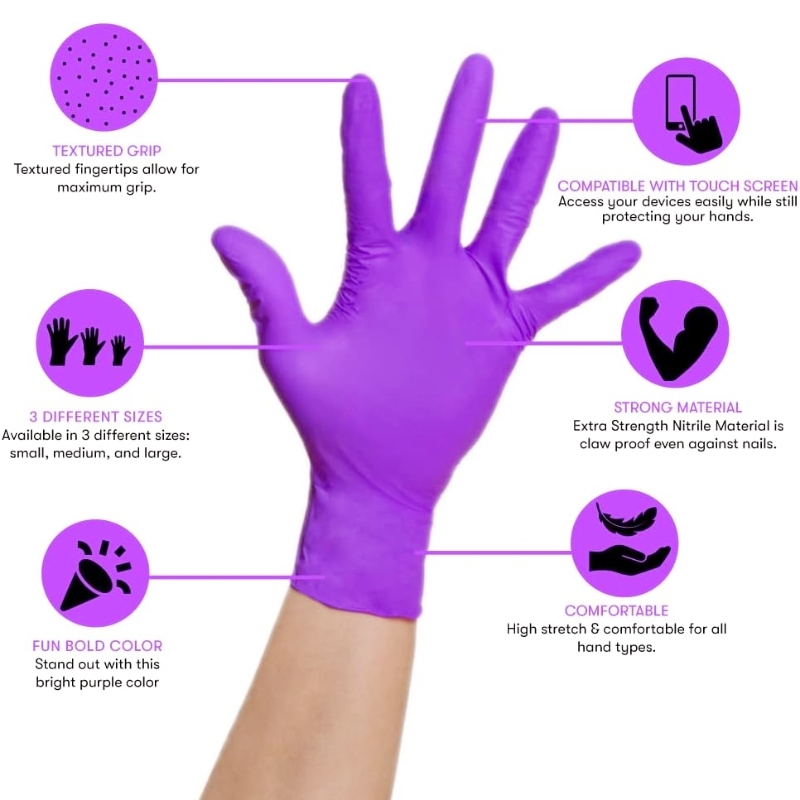 50/100PCS Violette Nitrilhands – Disposable Gloves Nitrile Bewertung und Preis